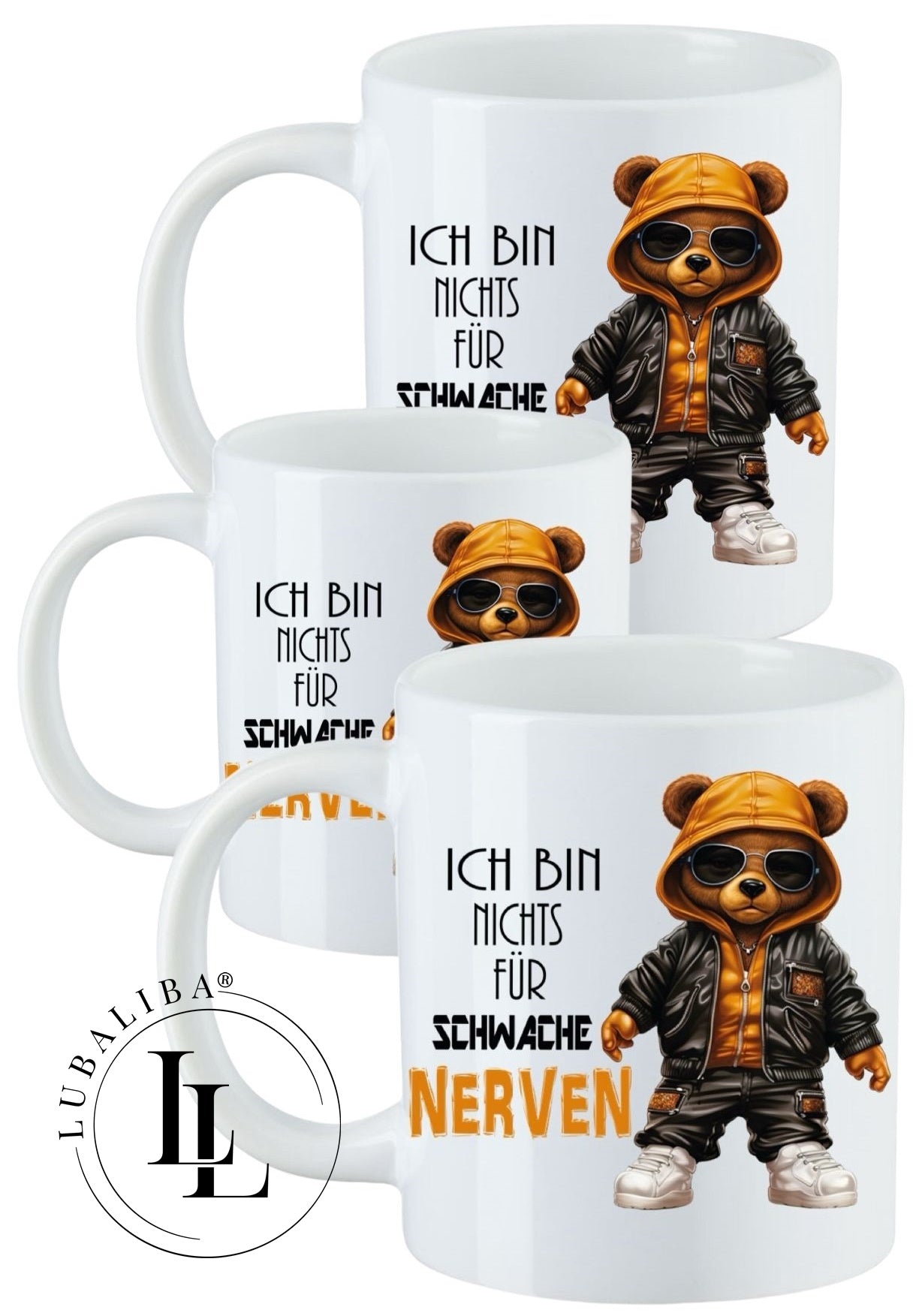 " ICH BIN NICHTS FÜR SCHWACHE NERVEN "Kinderbecher Kunststoffbecher Karamiktasse" ArtNr.: HTI